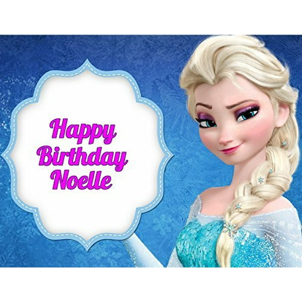 FROZEN ELSA BIRTHDAY PERSONALISED 7.5 INCH PRE-CUT EDIBLE CAKE TOPPER 408A
